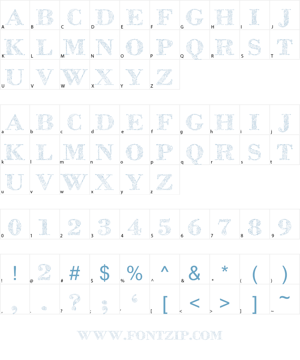 Zsylett Font Character