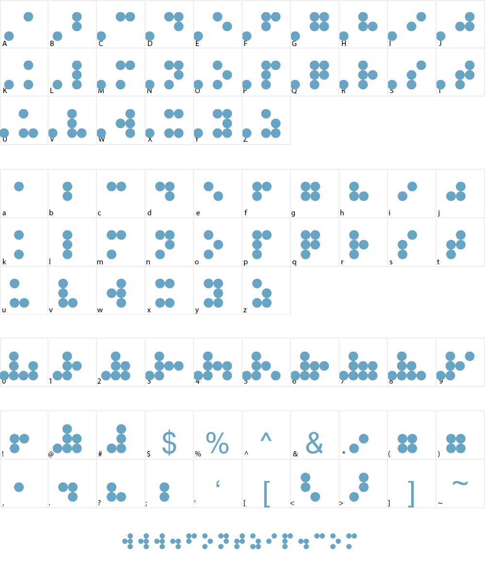 Braille Font Character