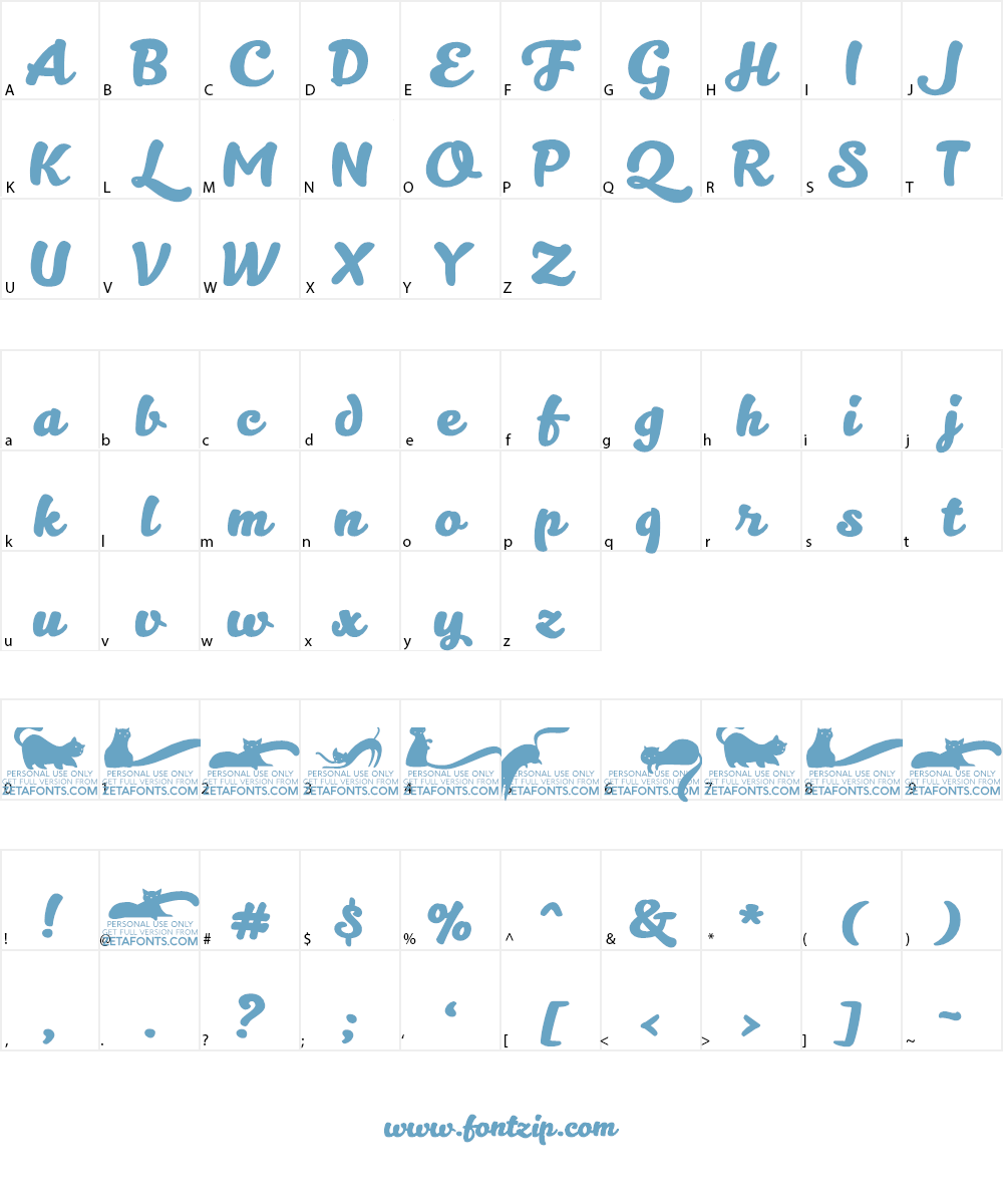 Kitten Font Character