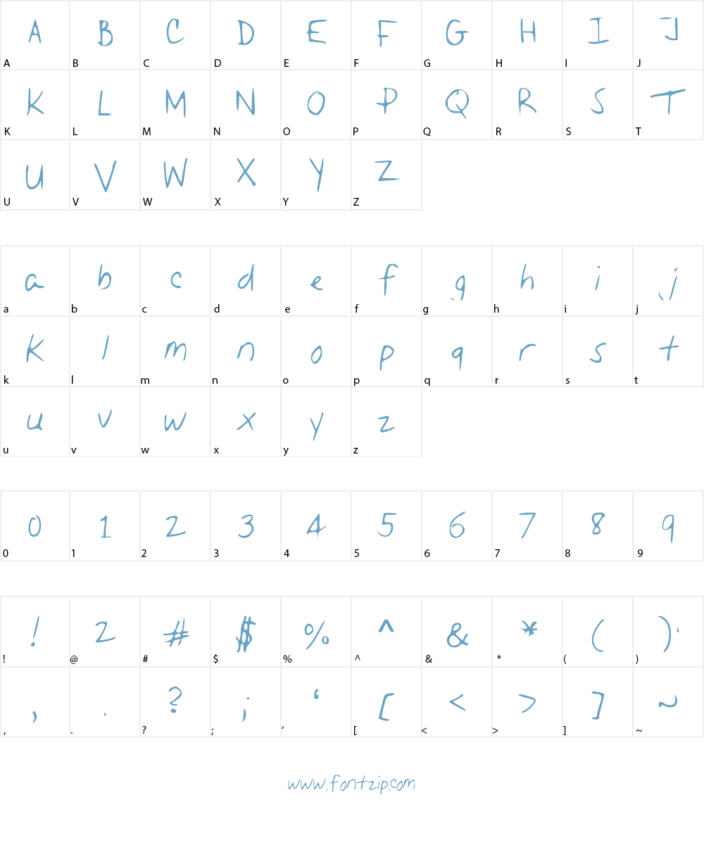Liz_Writing Font Character