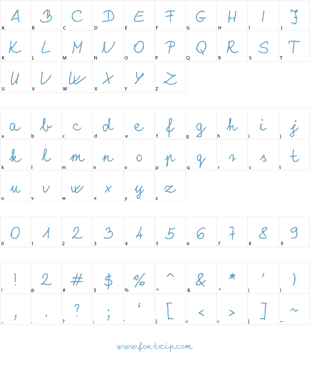 Evasdigiscript Font Character