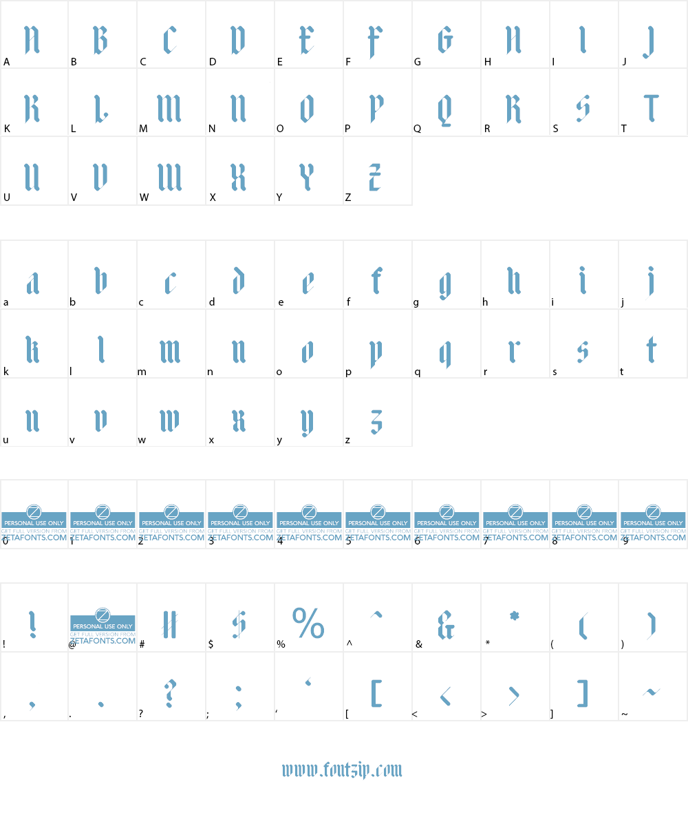 Adlibitum Font Character