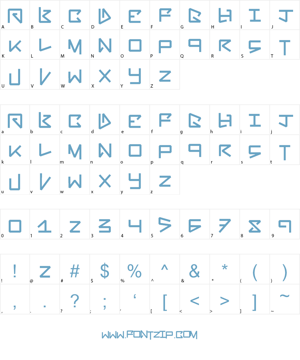 BentOut Font Character