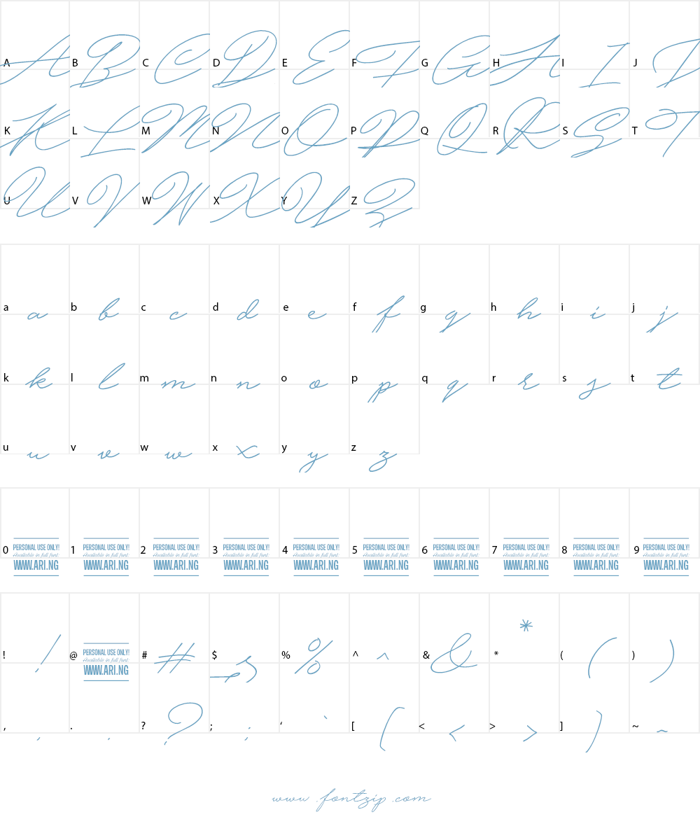 Hijrnotes PERSONAL USE ONLY Font Character