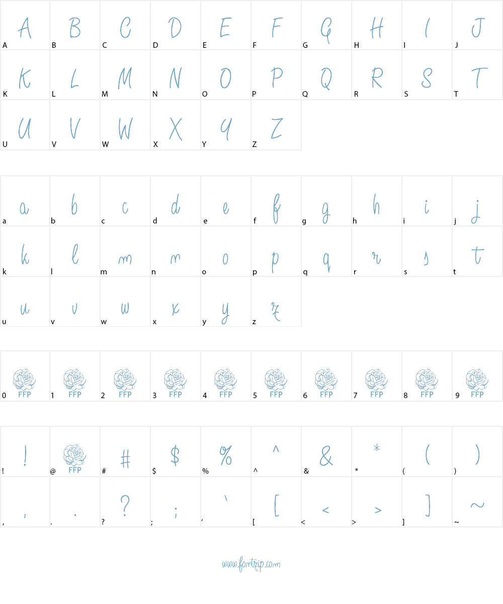 Angelique Rose Font Character
