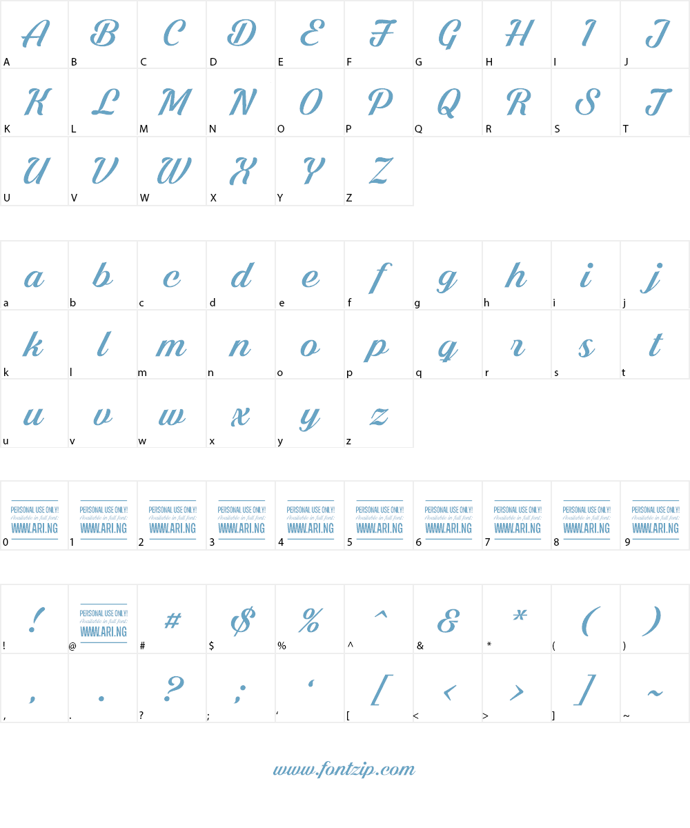 Shaded Larch PERSONAL USE ONLY Font Character