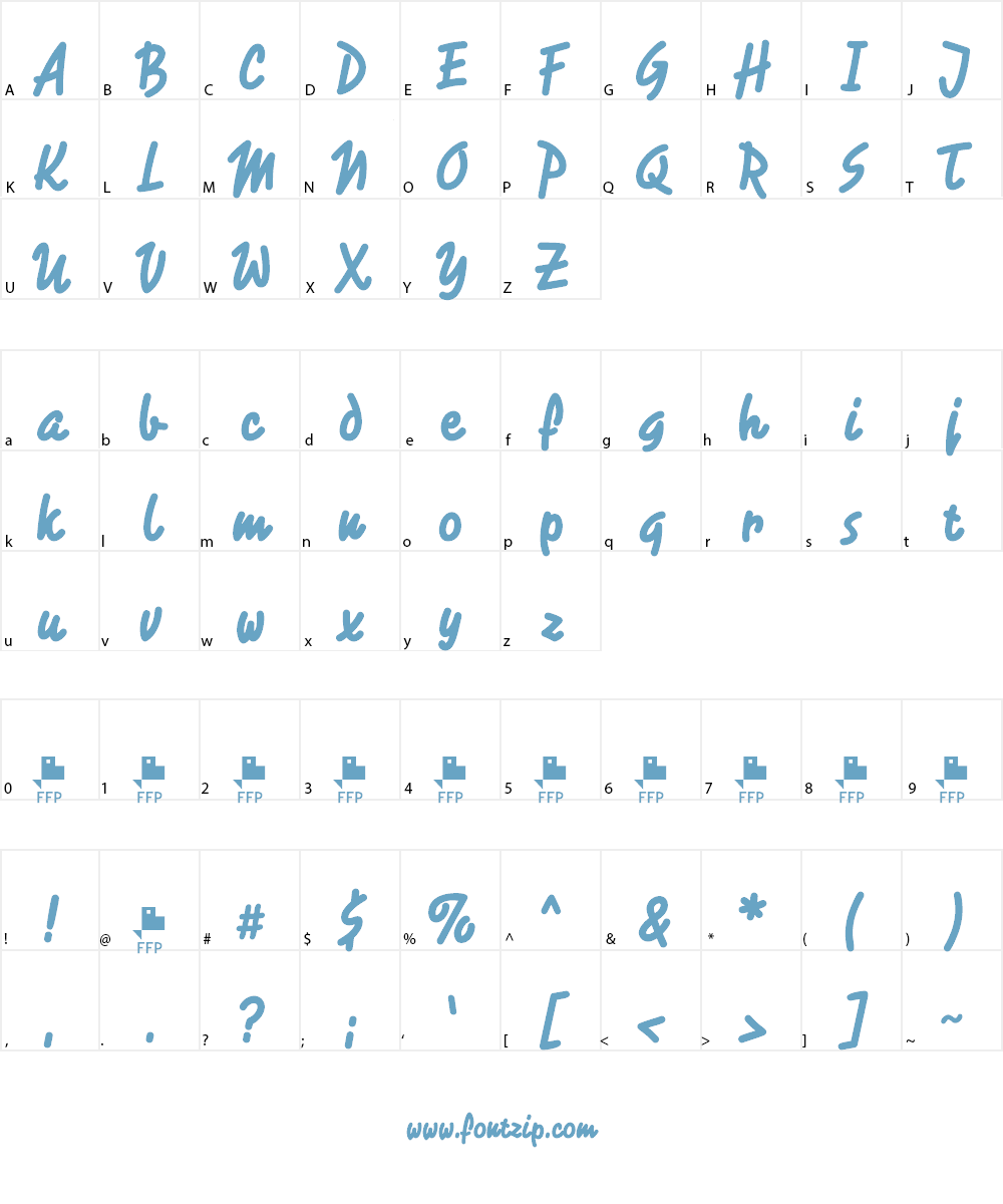 Rotulona Hand Font Character