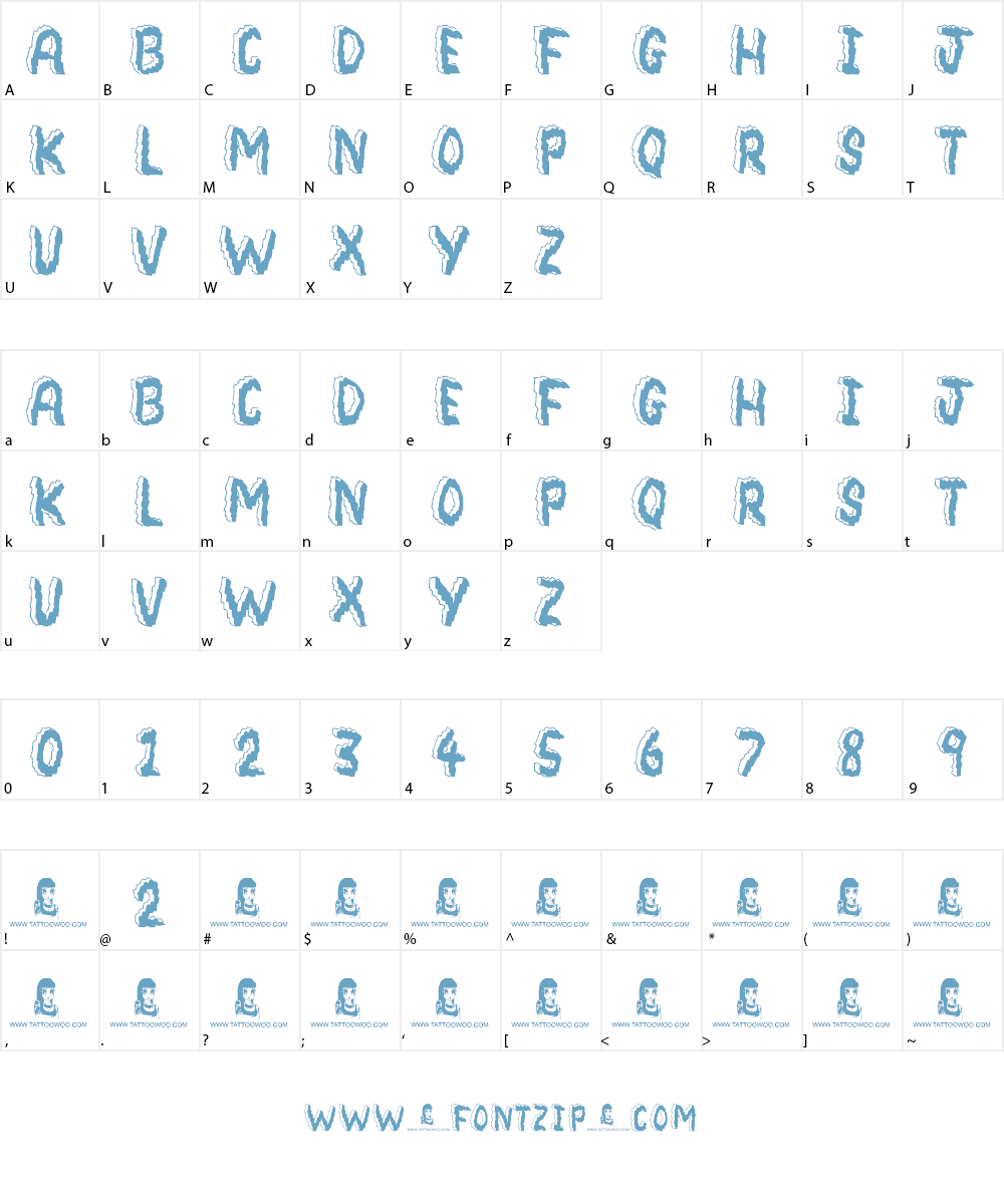 Bedrock Font Character