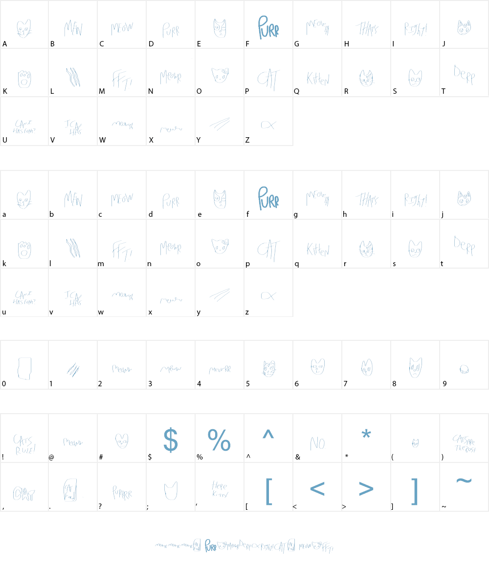 Mew Too CatDings Font Character