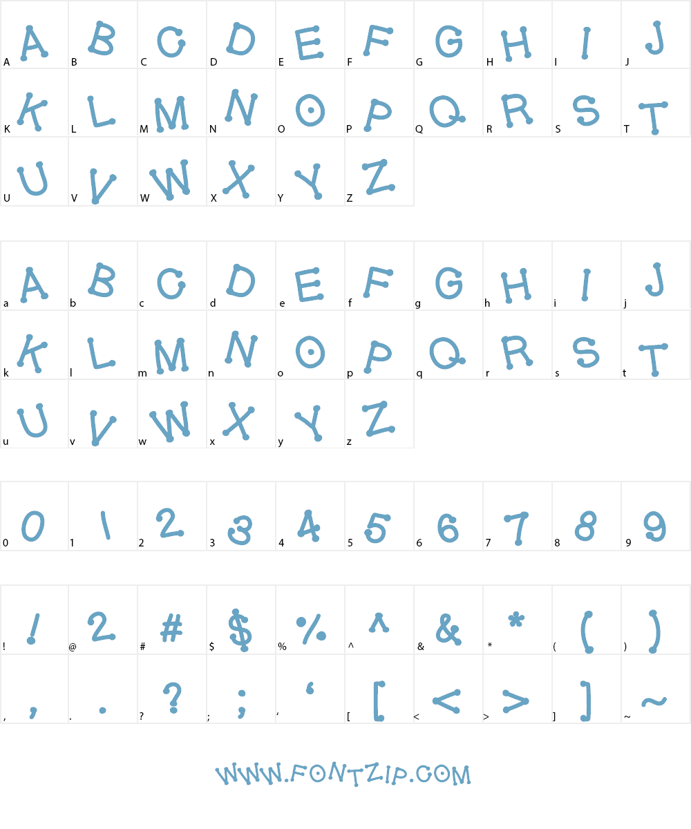 GelDoticaJumpyThick Font Character