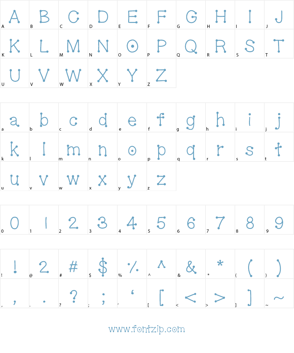 GelDoticalowercase Font Character
