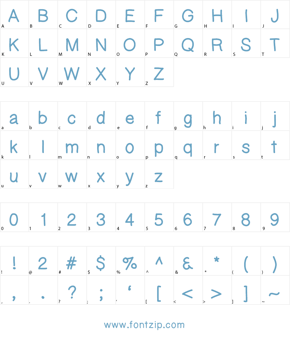 KaoriGelBold Font Character