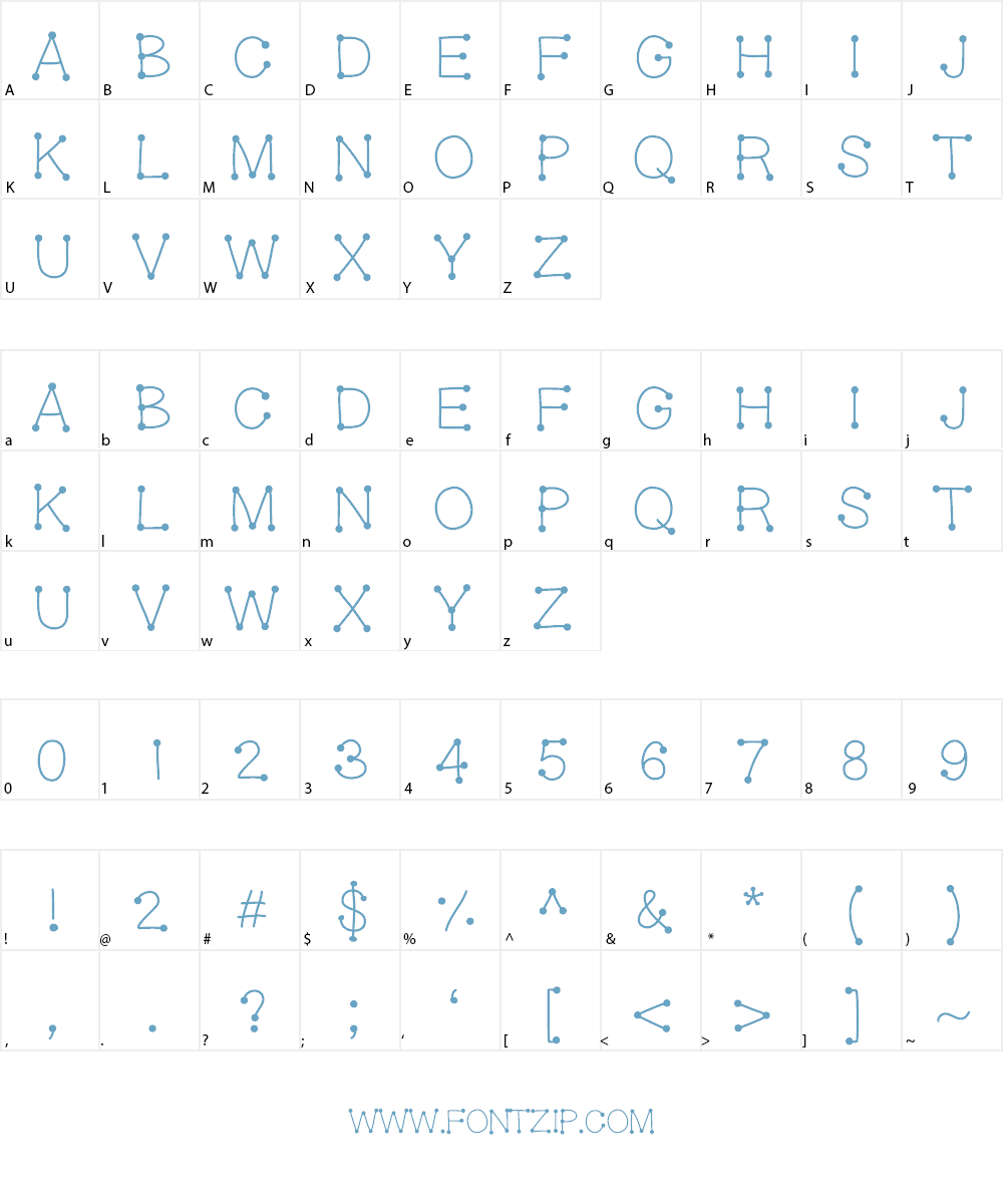 GelDoticaPlainLight Font Character