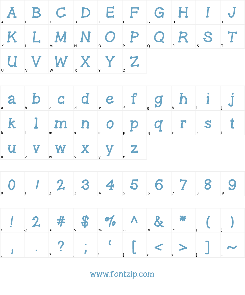 GelPenSerif Font Character