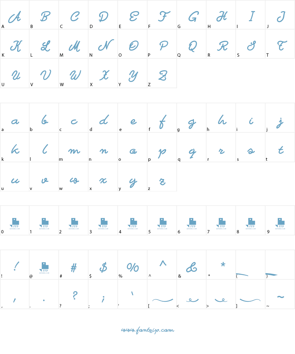 Bastardilla Font Character