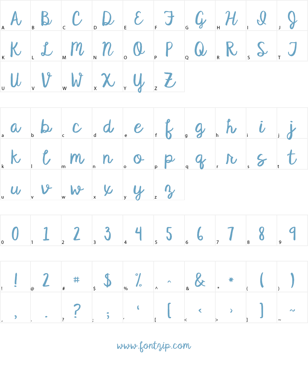 KG Satisfied Script Font Character