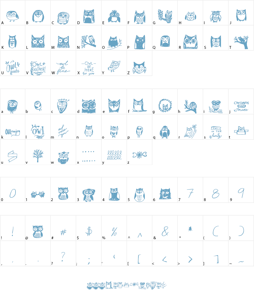 Owlmazing Font Character