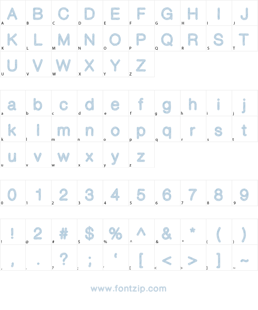 Stripy Reg Font Character