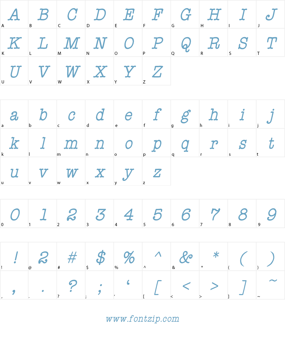 StaffMeetingPlainItalic Font Character