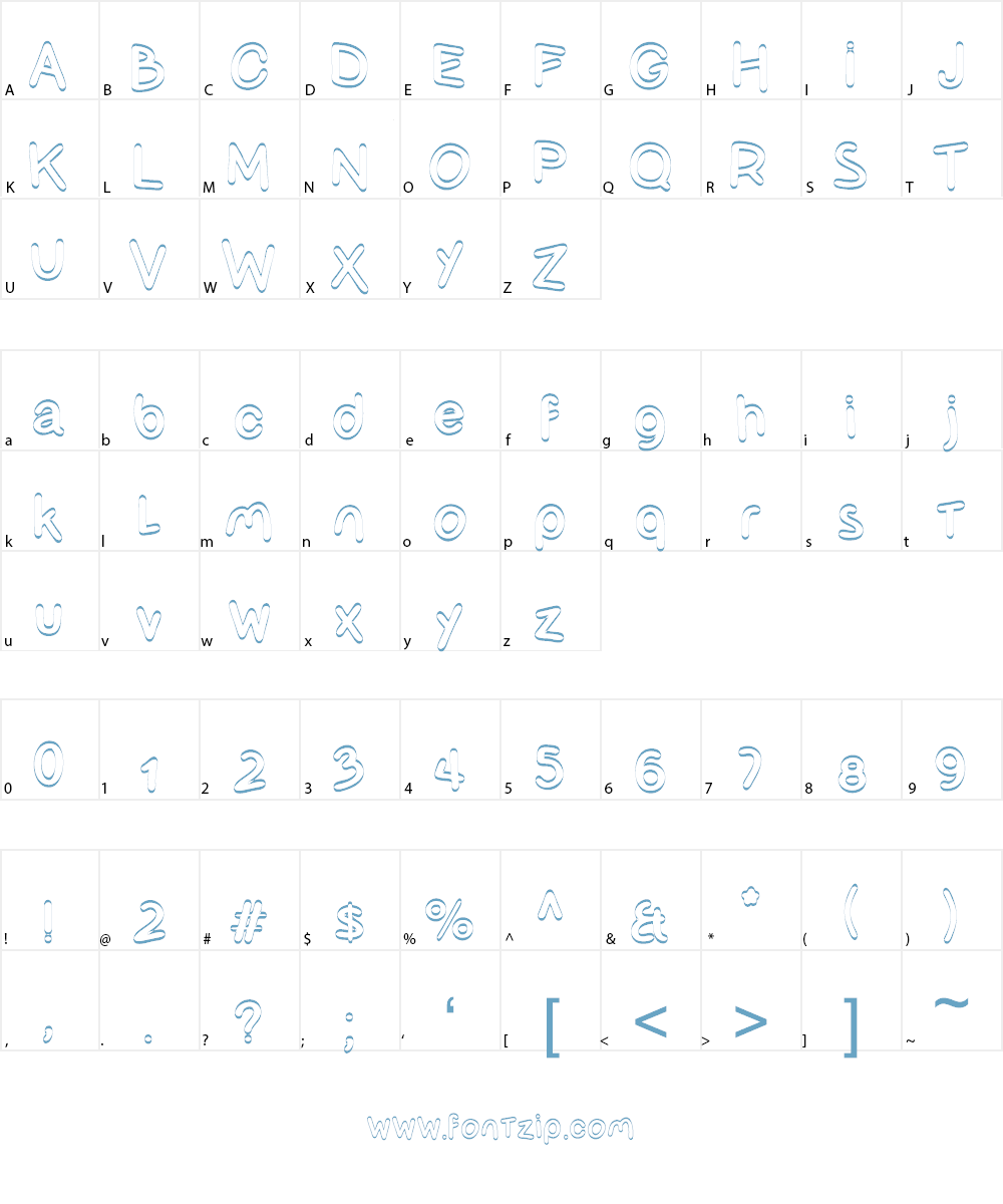 OlivesOutline Font Character