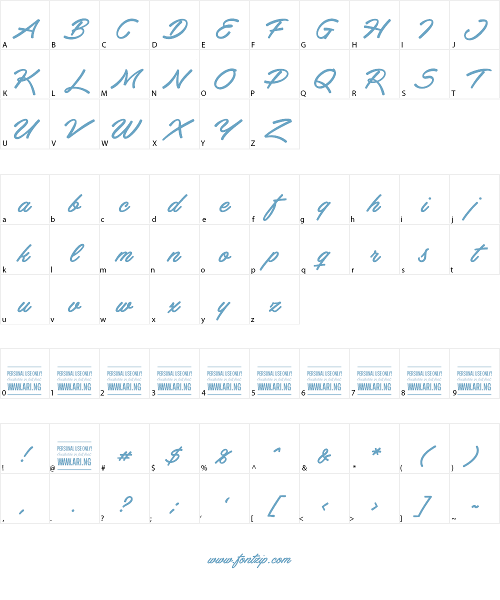 Haydon Brush PERSONAL USE Font Character