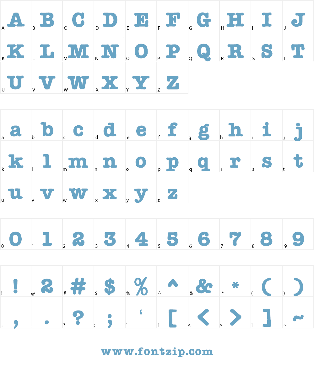 AMTW-R Font Character