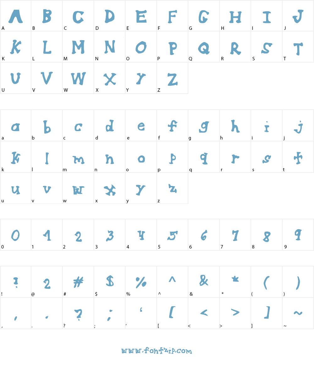 CrazySillyJumpingSerif Font Character