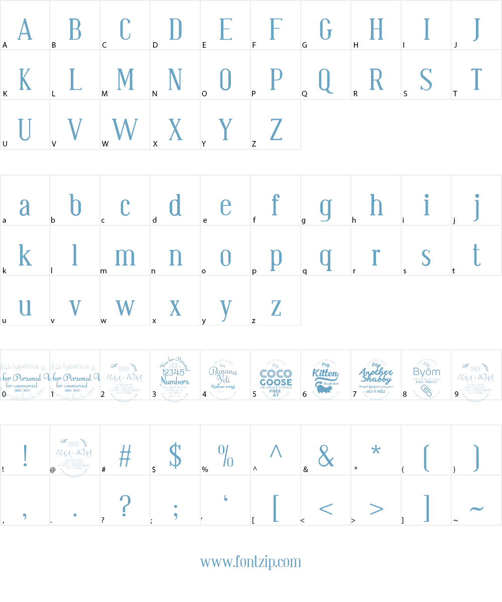 Bistecca Font Character