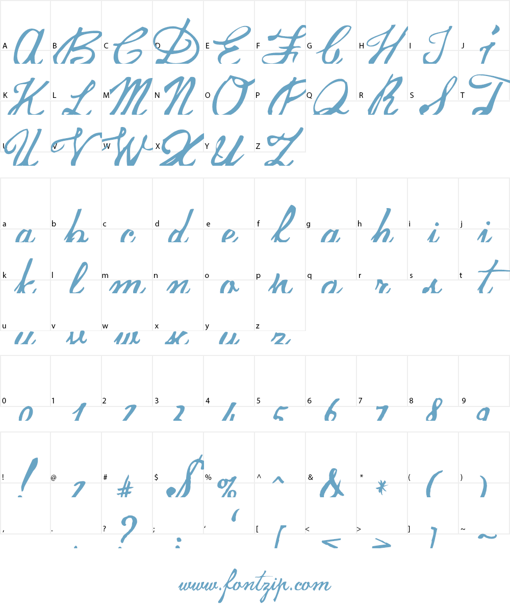 jamscript Font Character