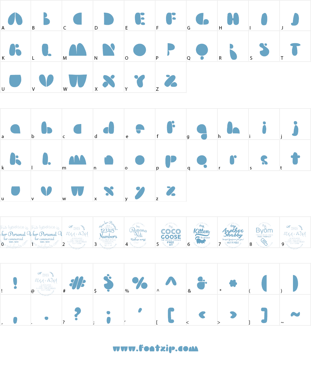 Arsenale Blue Font Character