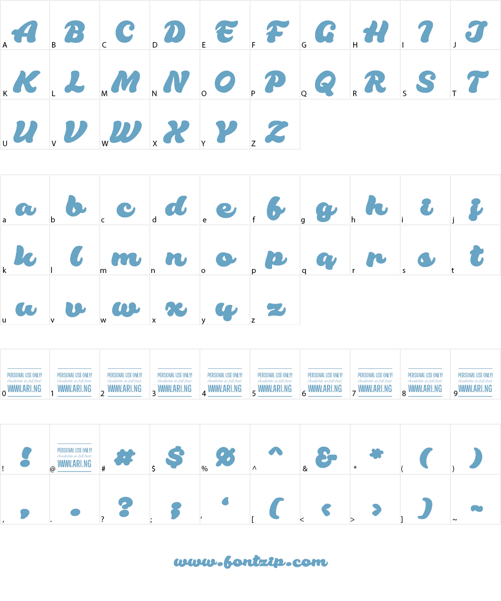 Habanero PERSONAL USE ONLY Font Character