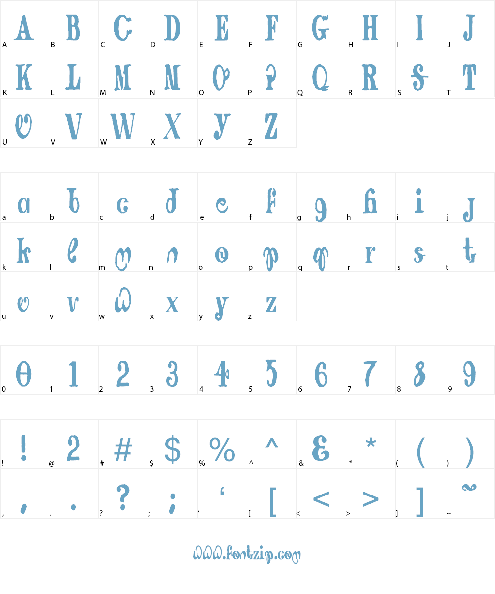 Dragging Canoe Font Character