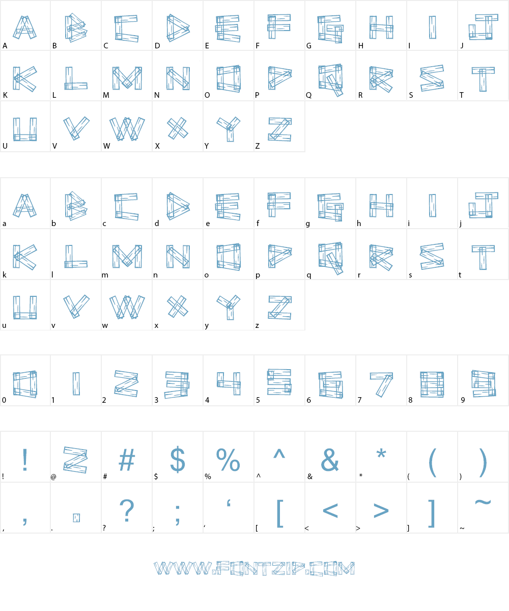 Wood Font Character