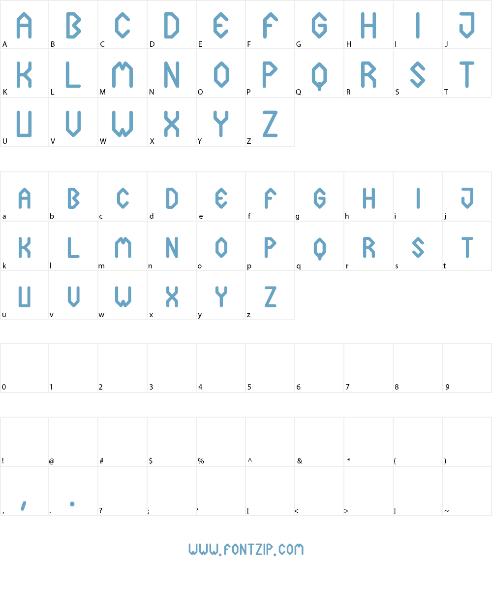 Cuadradex Simple St Font Character
