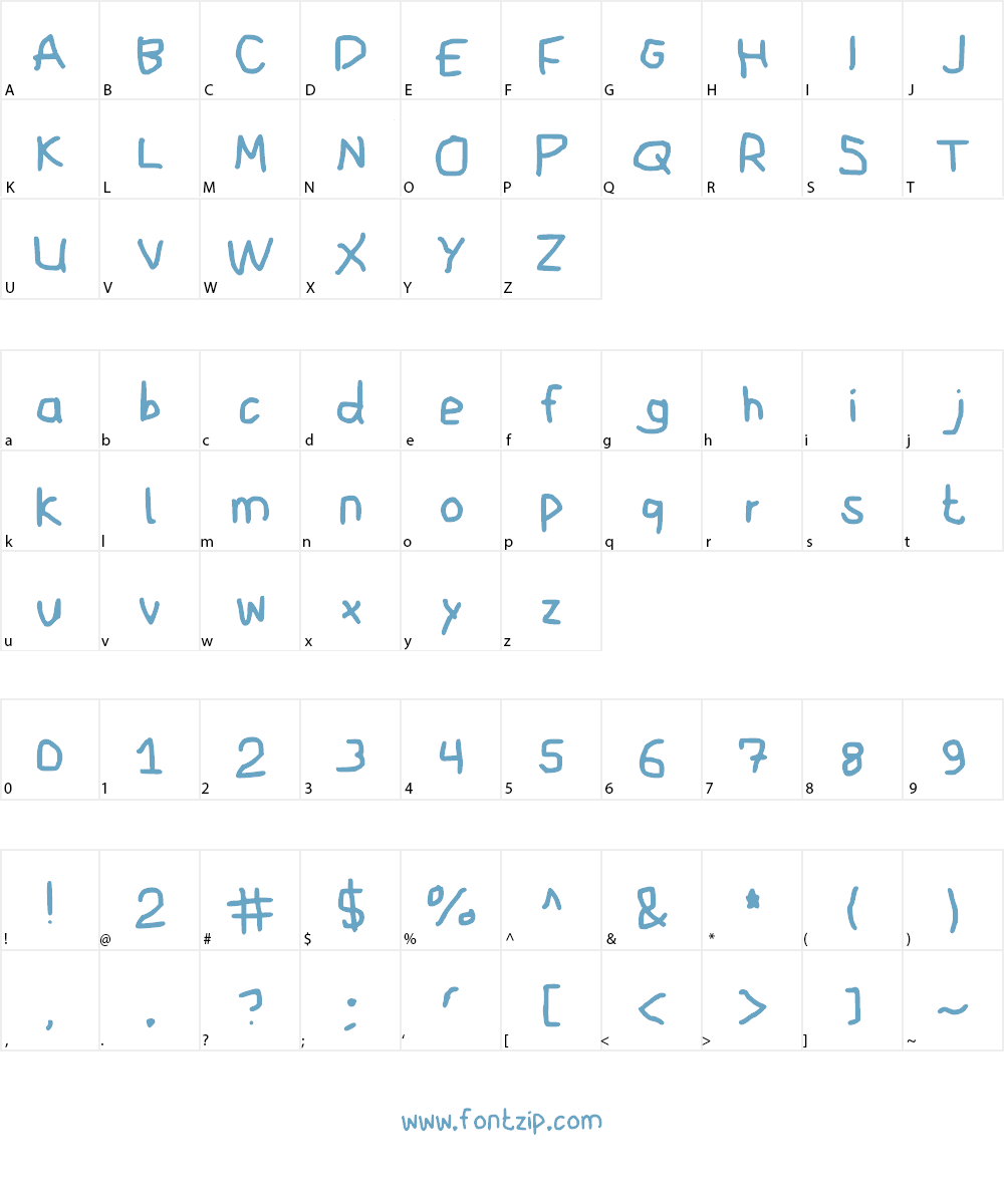 Bryndan Handwriting Font Character