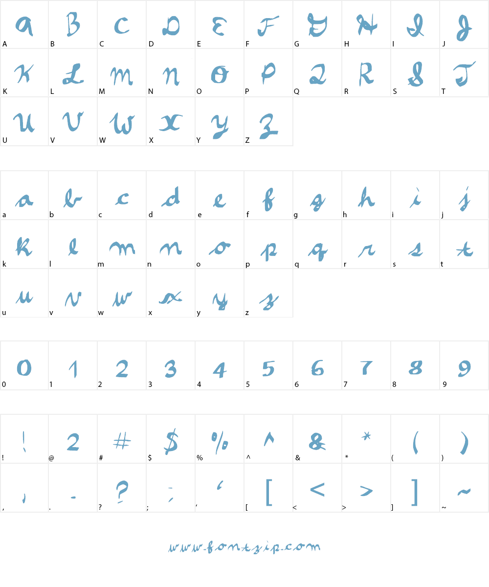 CursiveVH Font Character