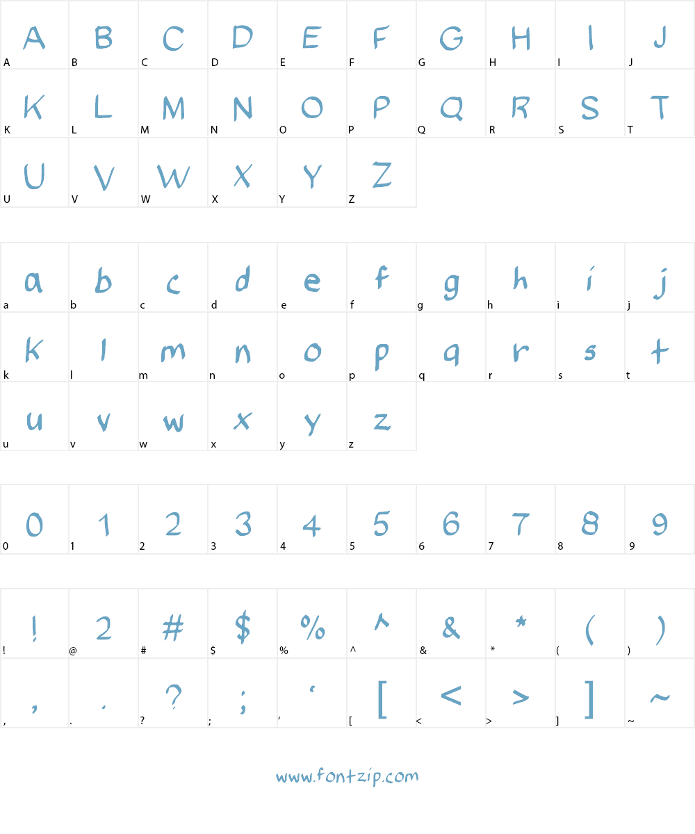 SpookyVHReg Font Character