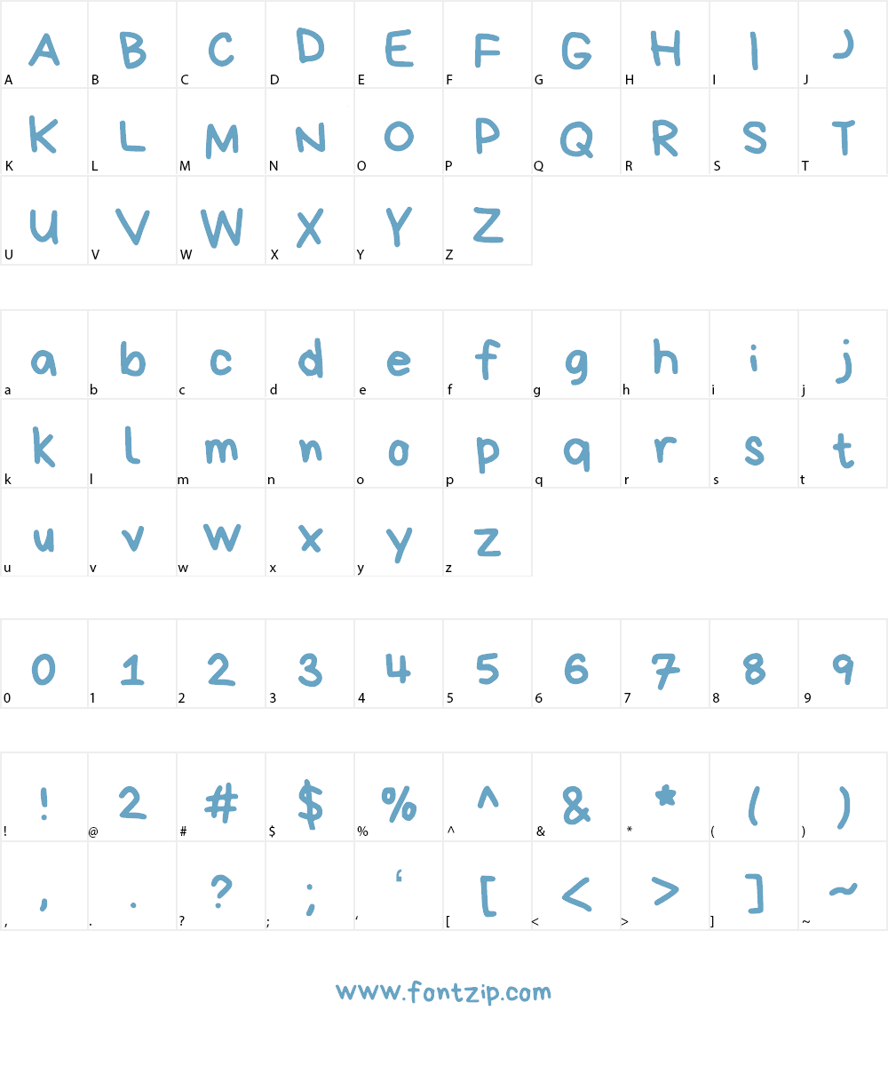 Bryndan Write Font Character