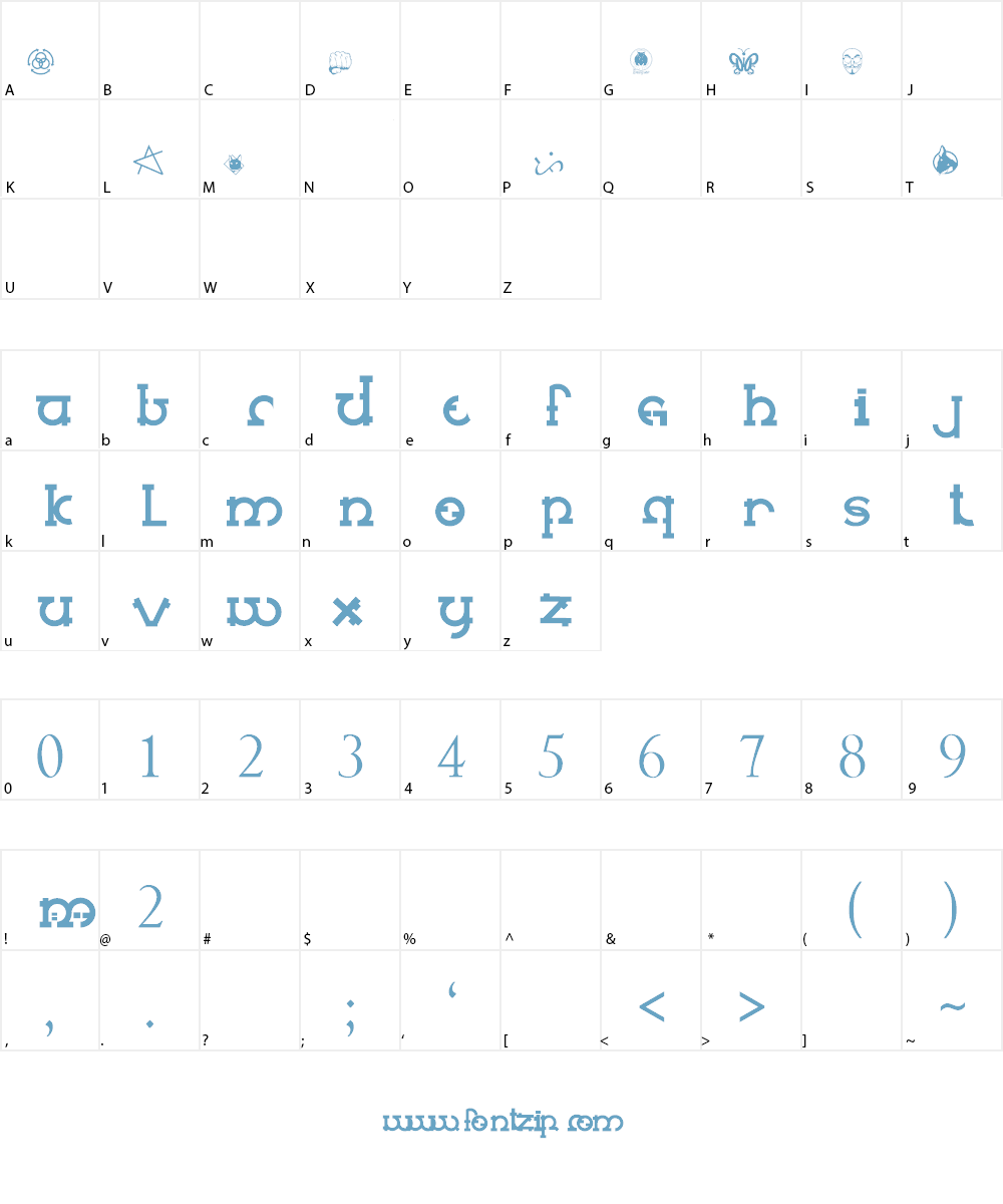 mugna Font Character