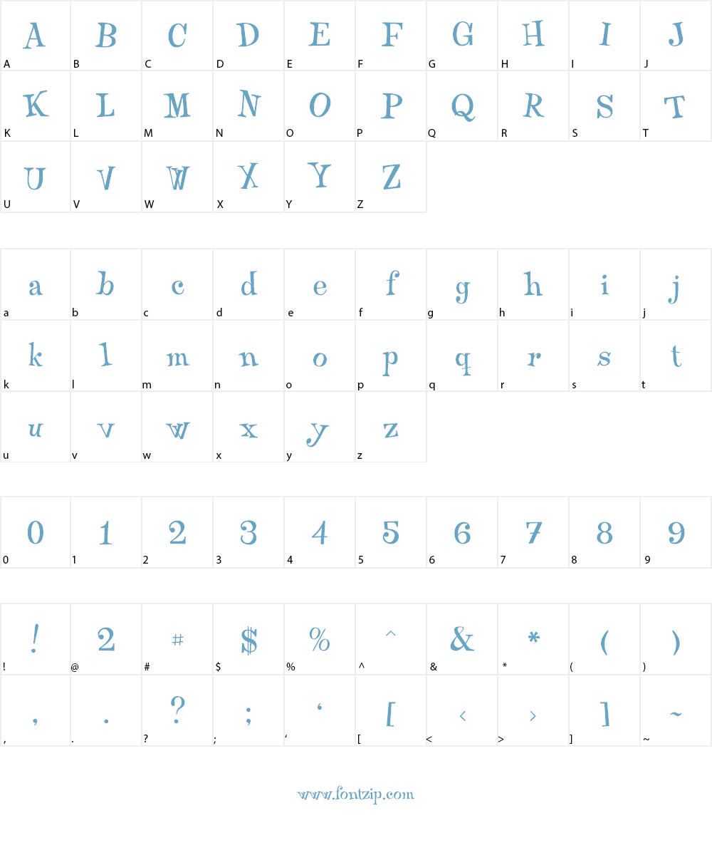 Qraxy Font Character