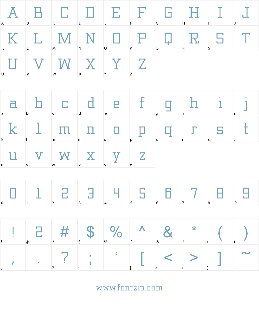 Blocky_Typewriter Font Character
