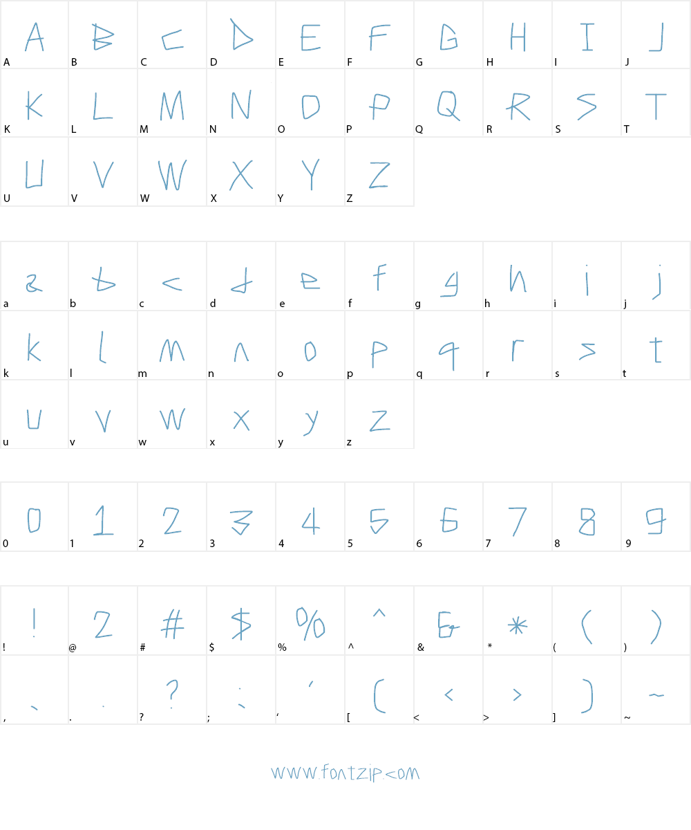 Caveman Font Character
