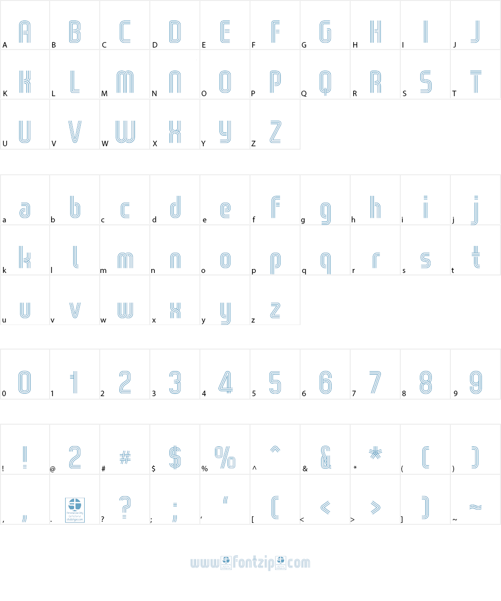 WOX-Striped Triple Demo Font Character