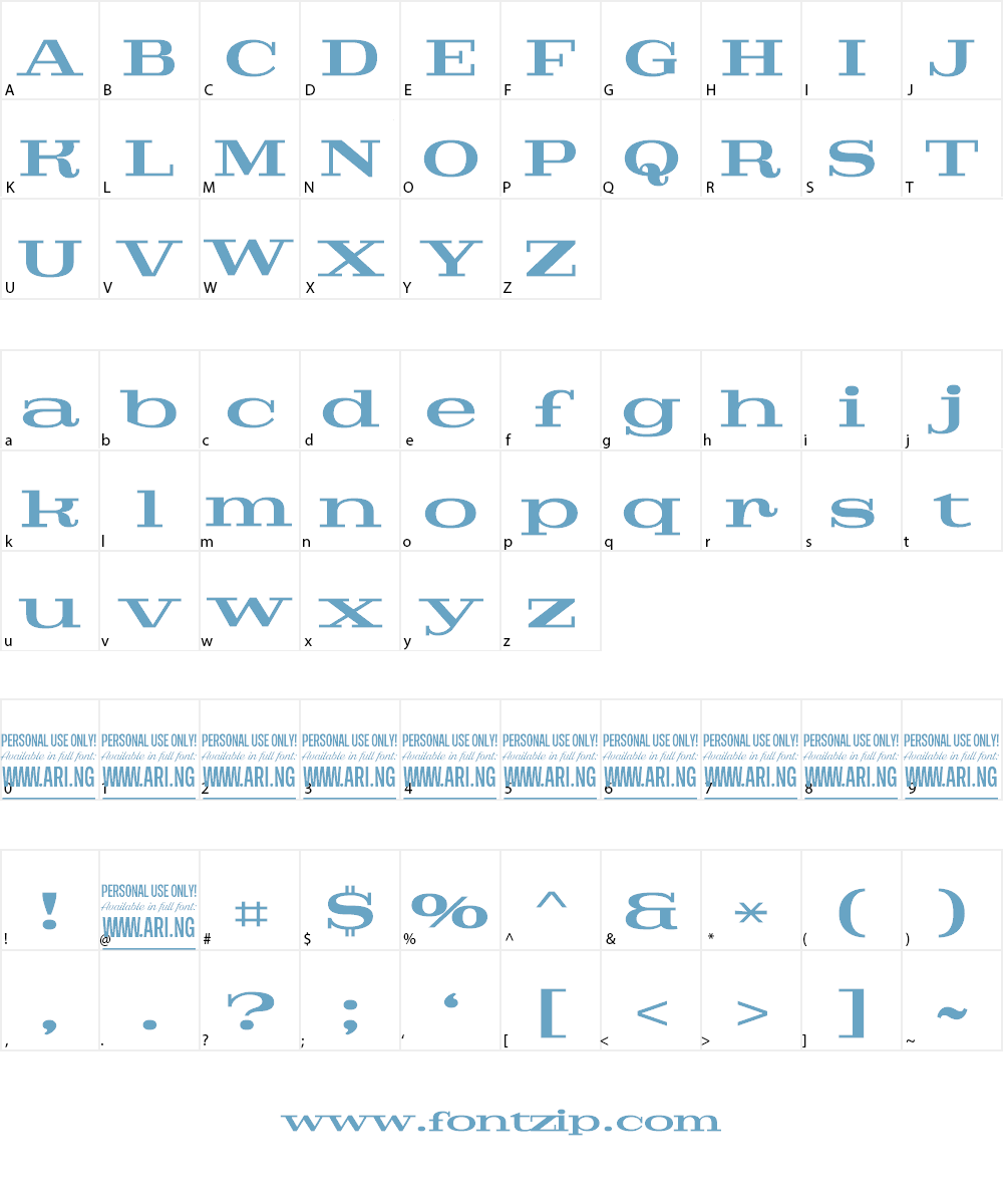 Pigeon PERSONAL Font Character