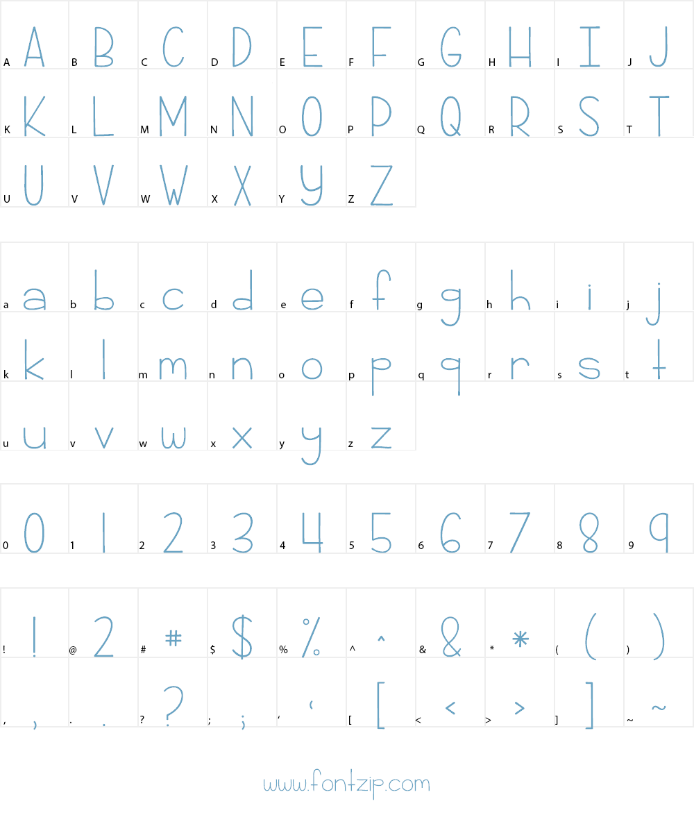 KG Rise UP Font Character