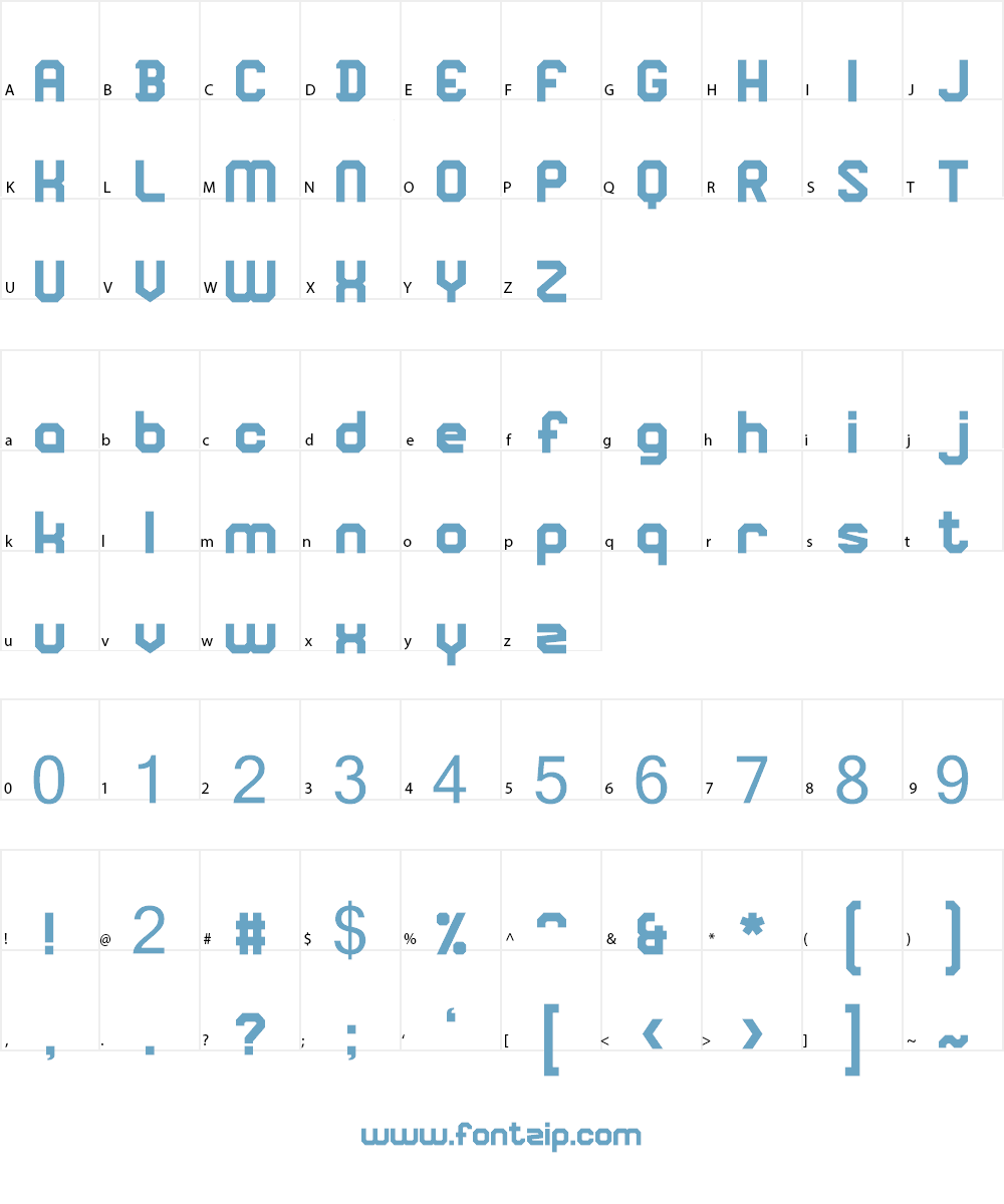 Square Block Font Character