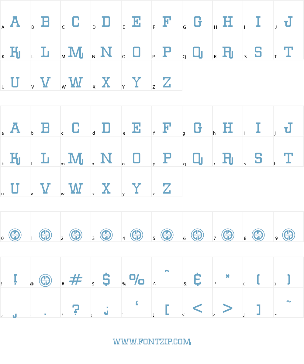 Boiled Denim Font Character