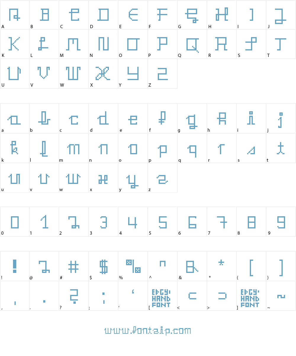 EdgyHandFont Font Character