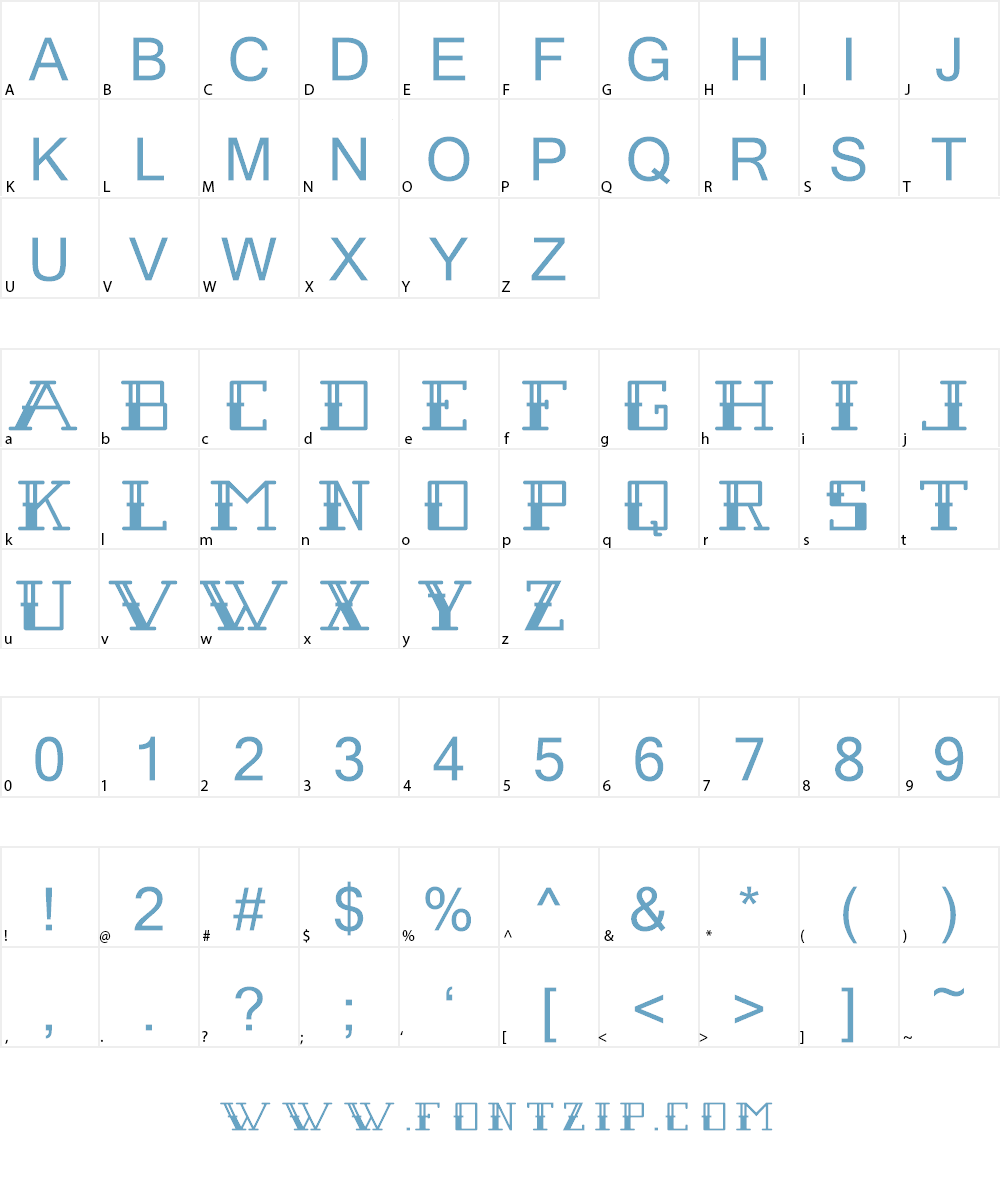 Square Tattoo Demo Font Character
