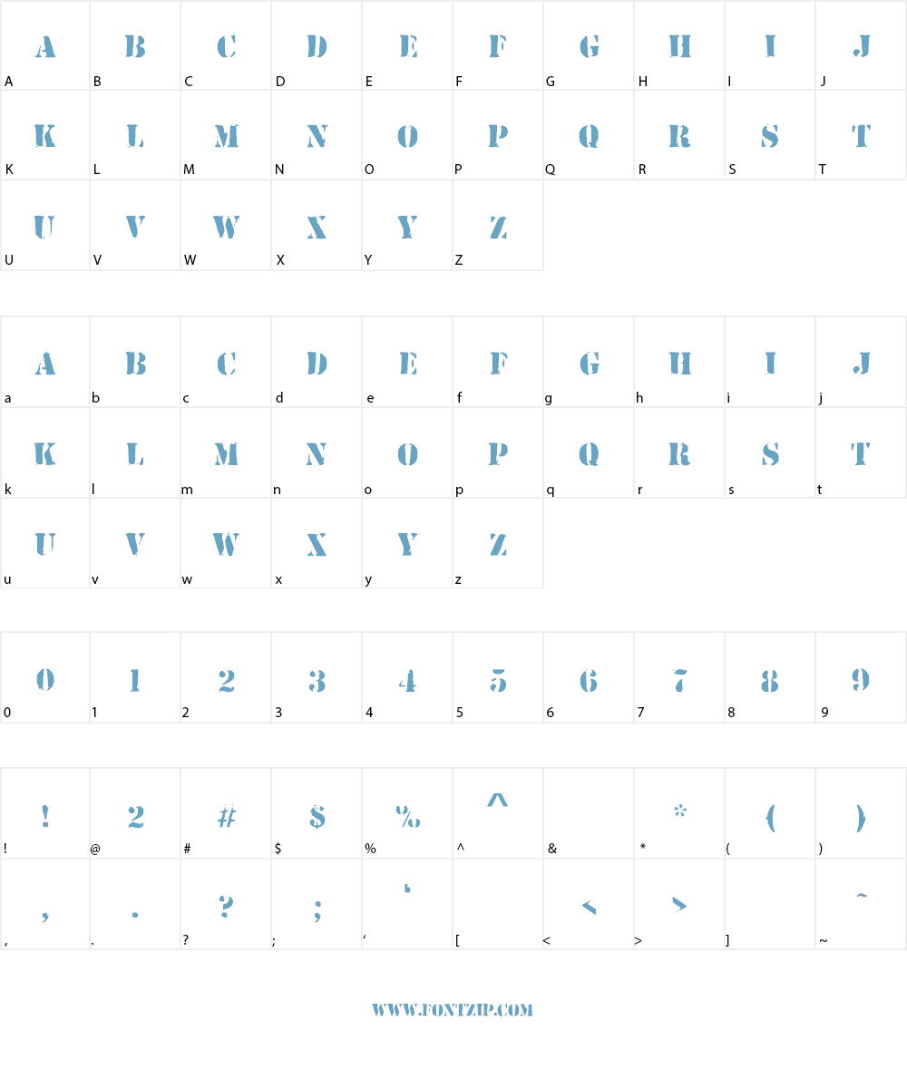 ArmyStamp Font Character